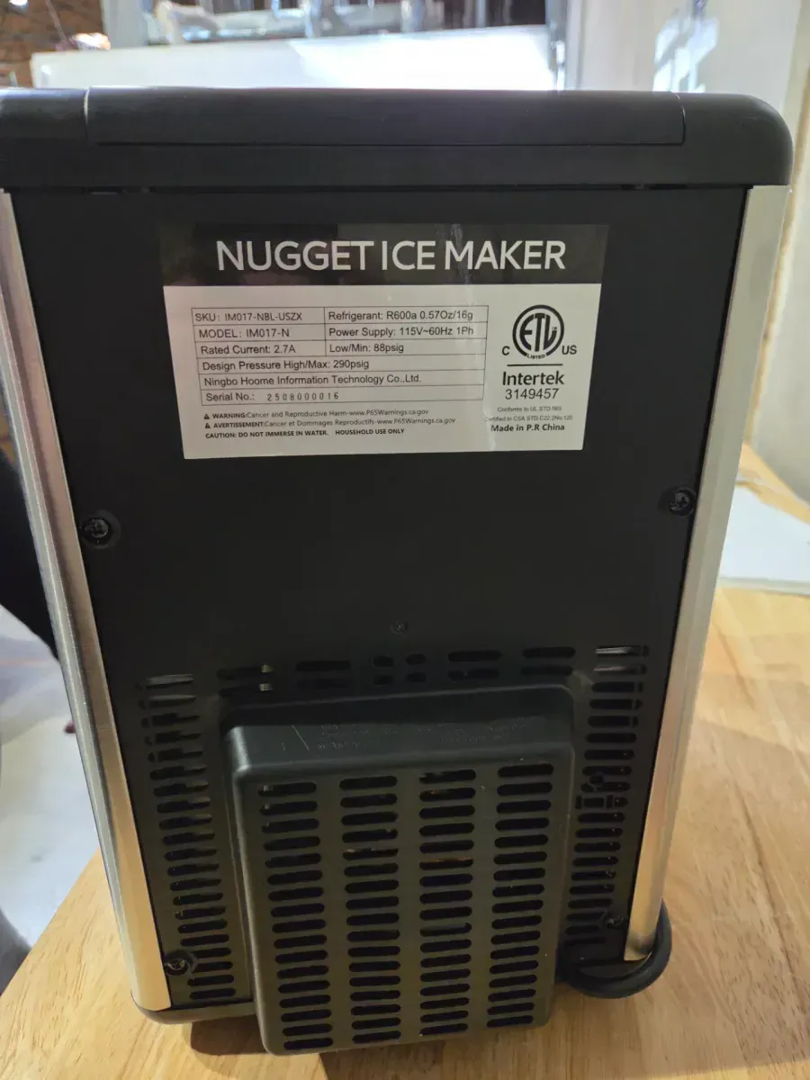 9.6 in. 45lb/24H Nugget Ice Countertop Portable Ice Maker in Black - 9 Cubes/6Mins, Auto-Clean, Basket and Scoop - image 4