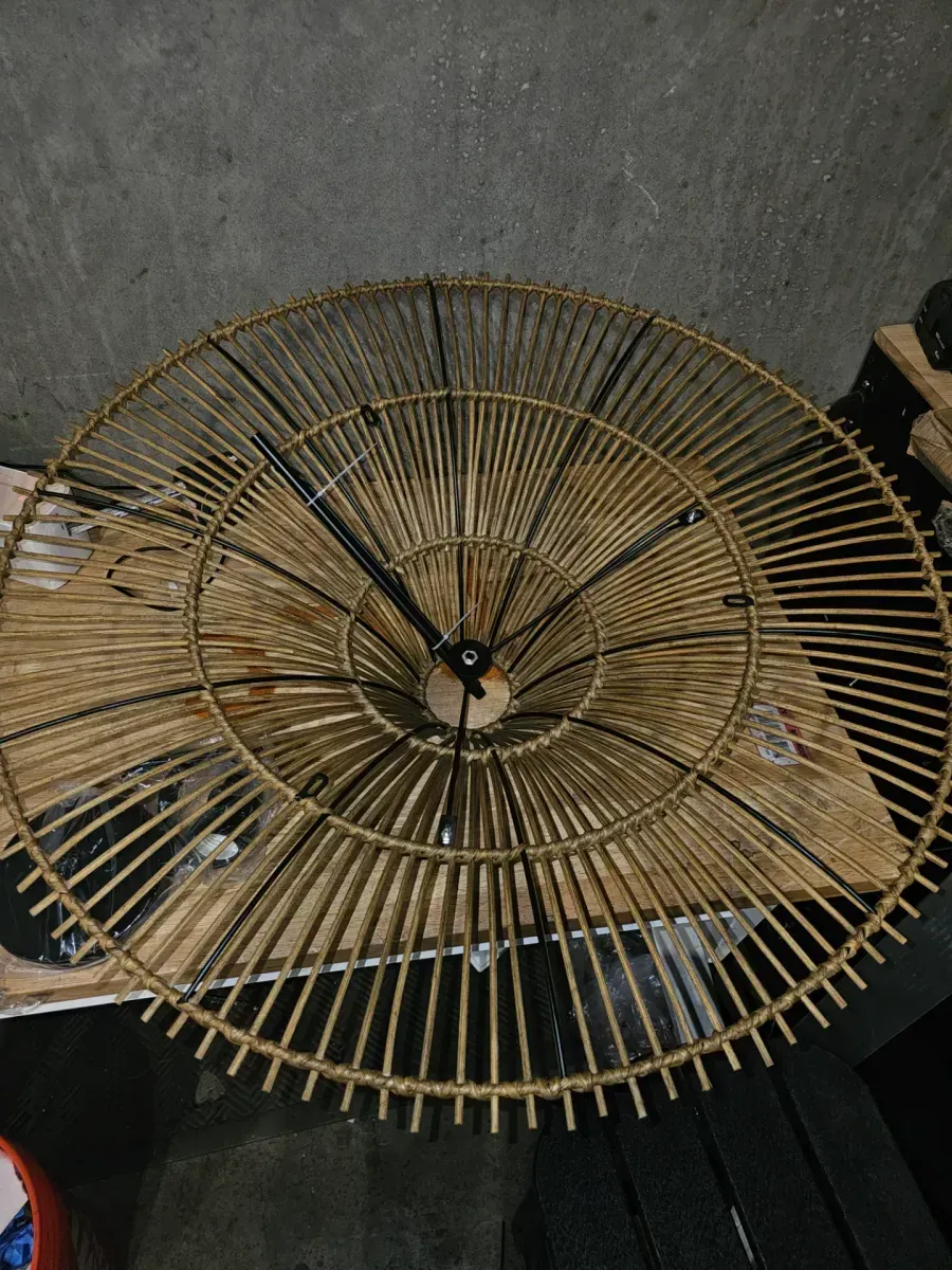 Bohemian Woven Bamboo Saucer Pendant Light - image 2