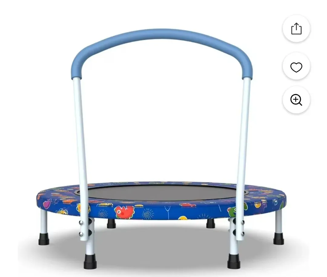 36-Inch Kids Mini Trampoline with Handlebar - image 1