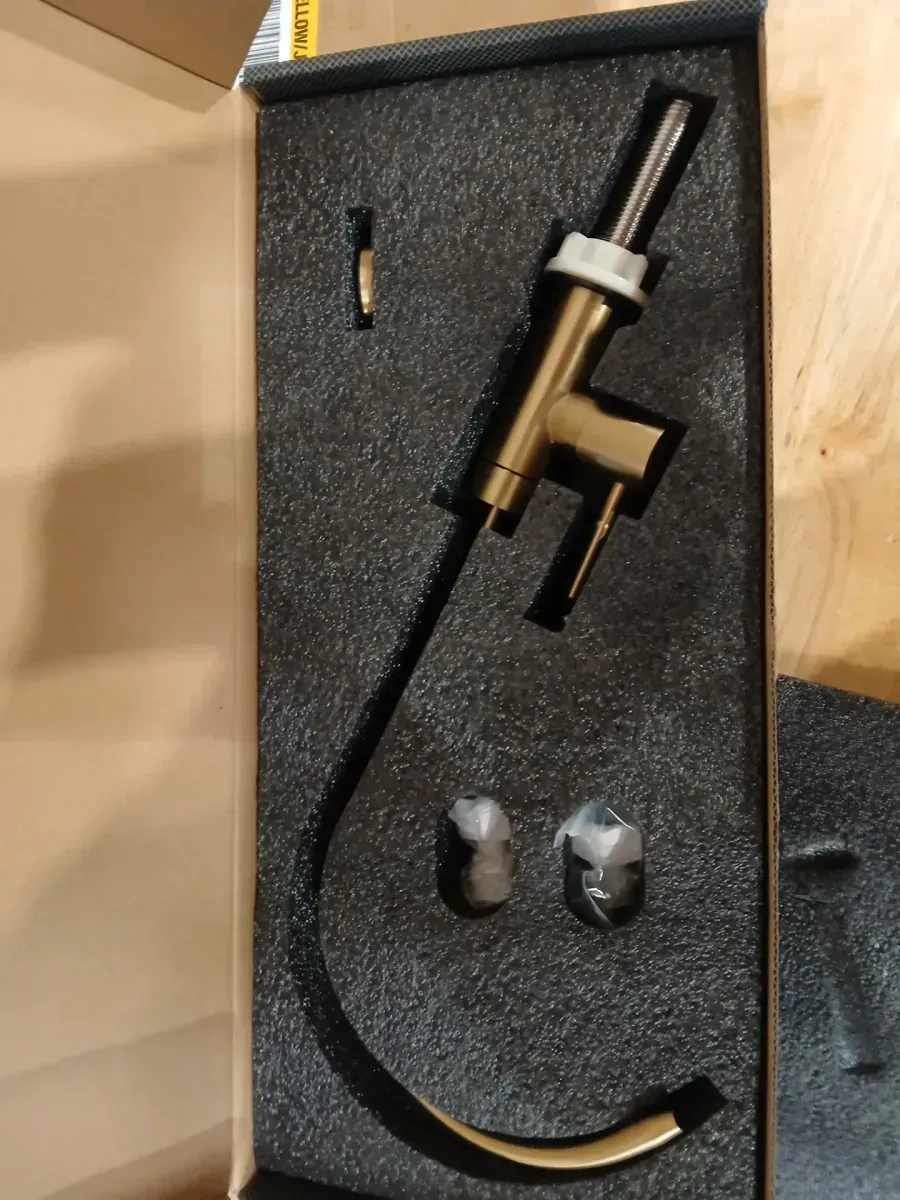 Modern Gooseneck Water Filter Faucet in Brushed Gold - image 2