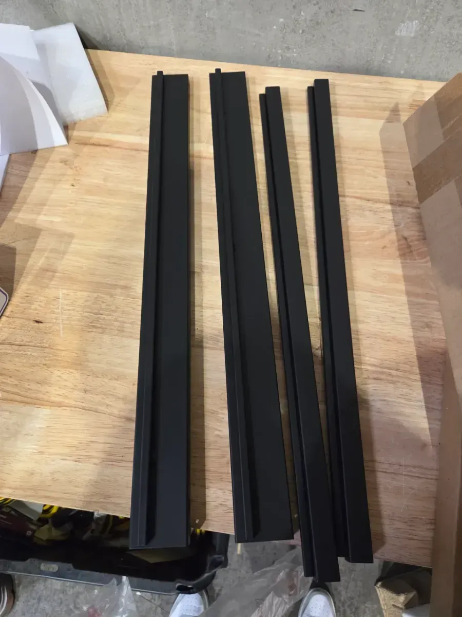 Modern 2-Tier Glass Console Table with Black Metal Frame - image 5