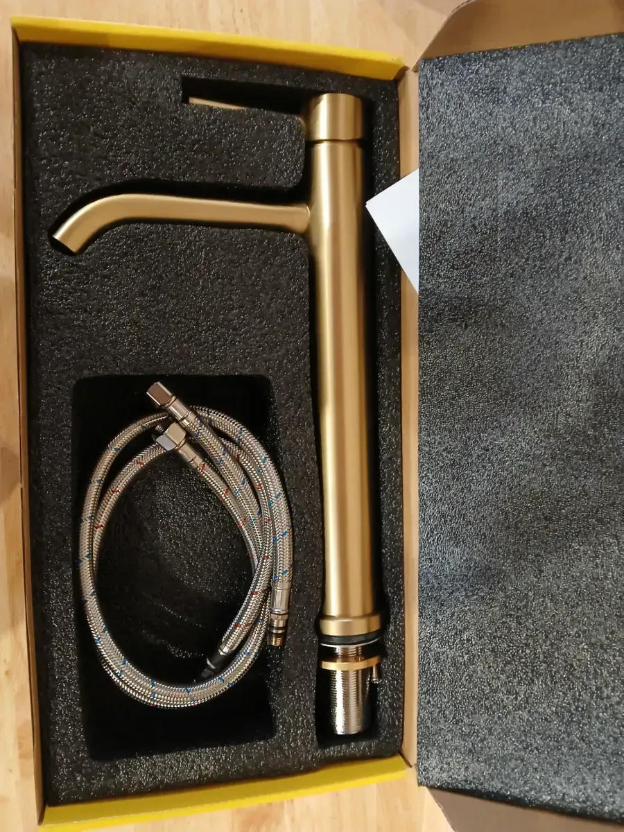 Modern Single-Handle Tall Vessel Sink Faucet in Brushed Gold - image 2