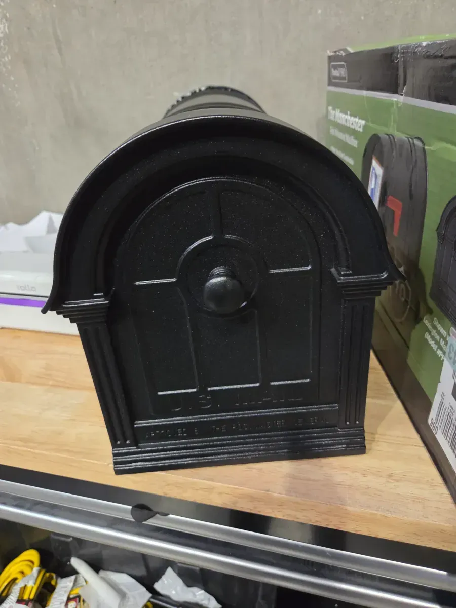 Manchester Black Steel and Aluminum Post Mount Mailbox - image 2