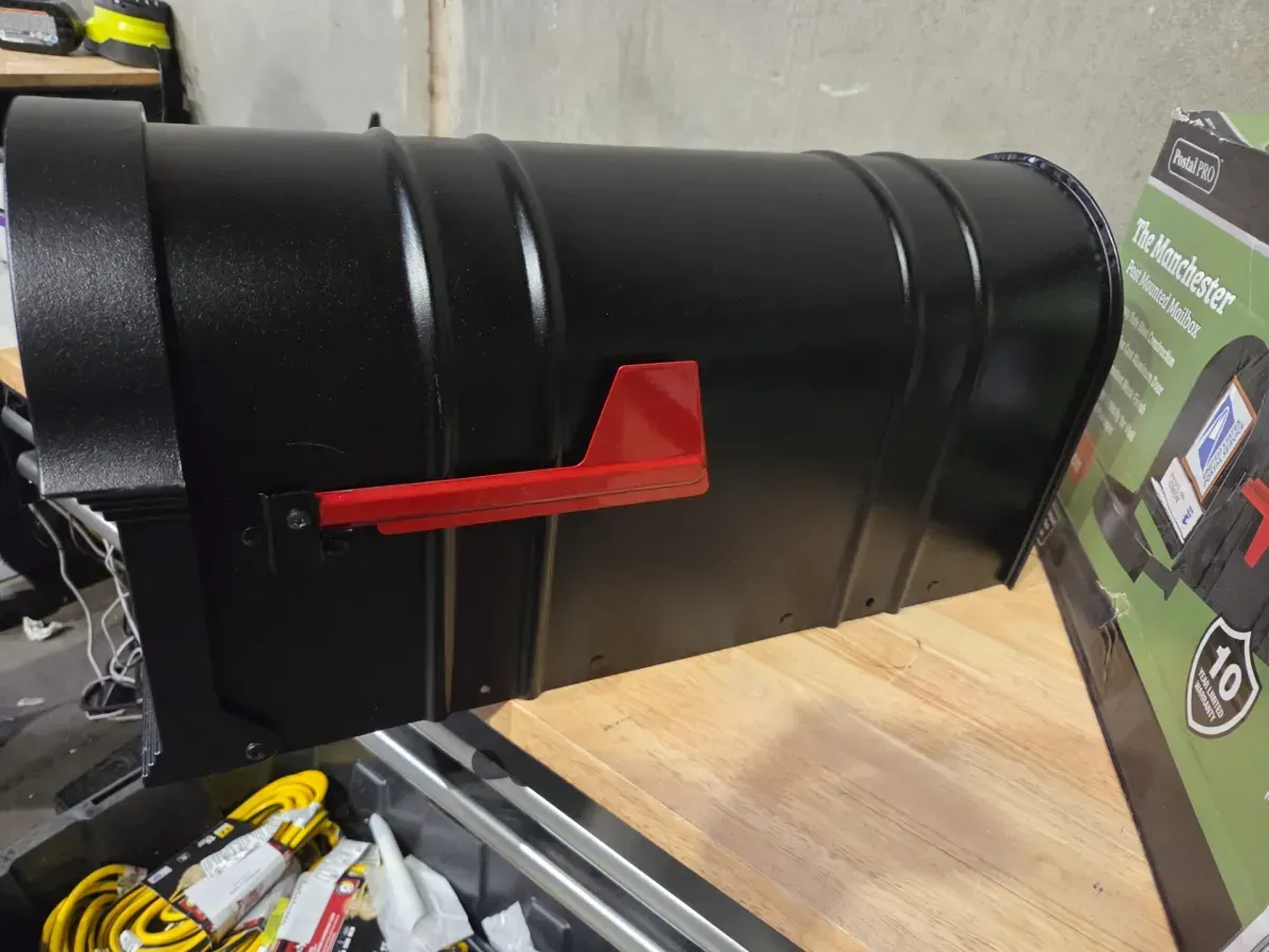 Manchester Black Steel and Aluminum Post Mount Mailbox - image 3