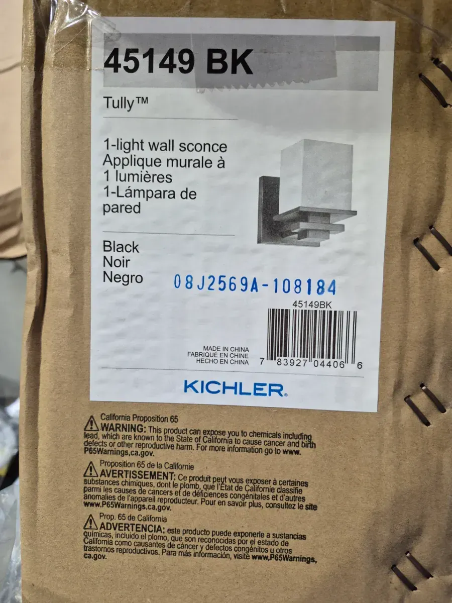 Tully 1-Light Black Bathroom Indoor Wall Sconce Light with Satin Etched Cased Opal Glass Shade - image 2