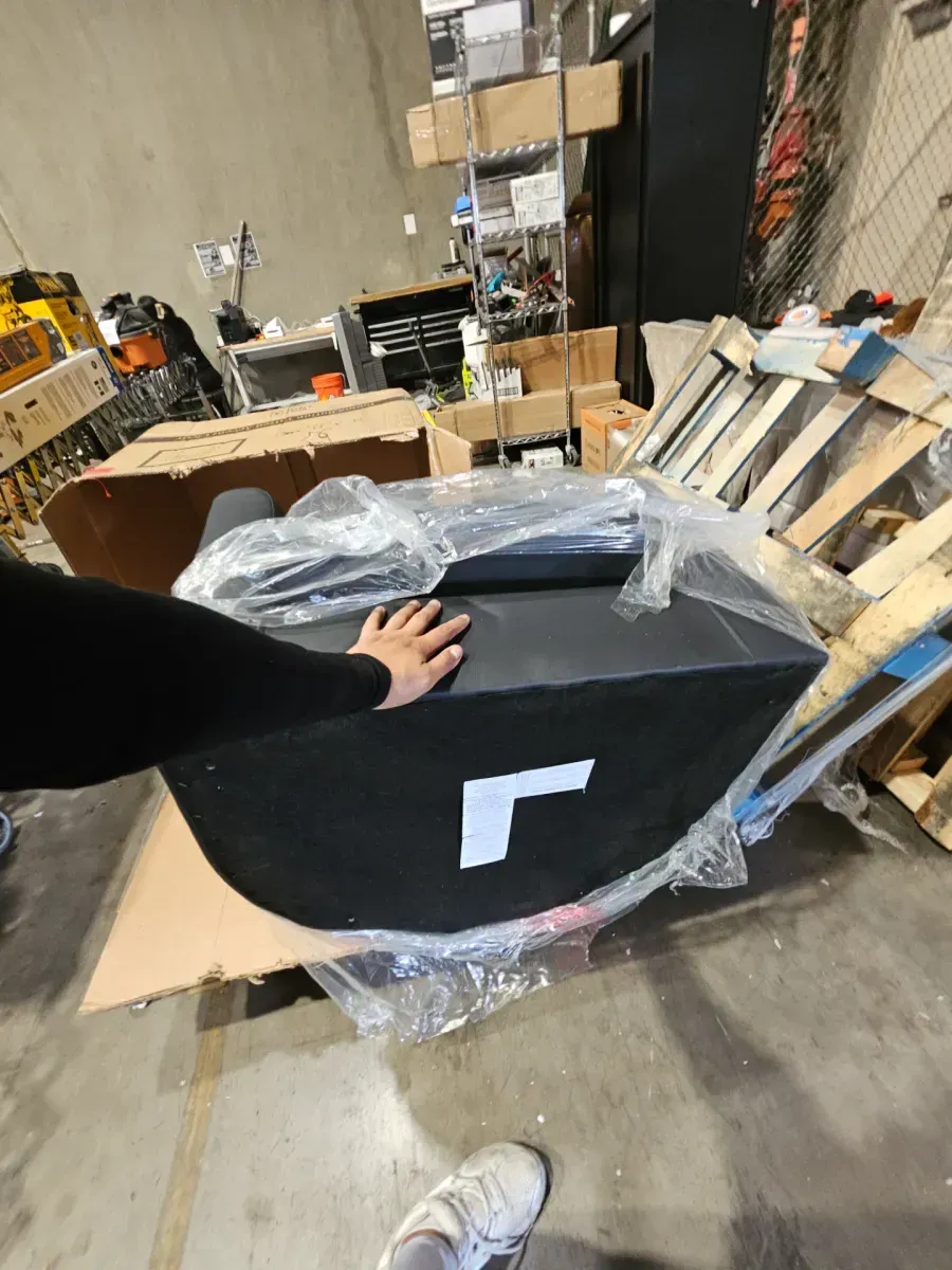 29.5 in. Rolled Arm Faux Leather Curved Button-Tufted Sofa in Black - image 4