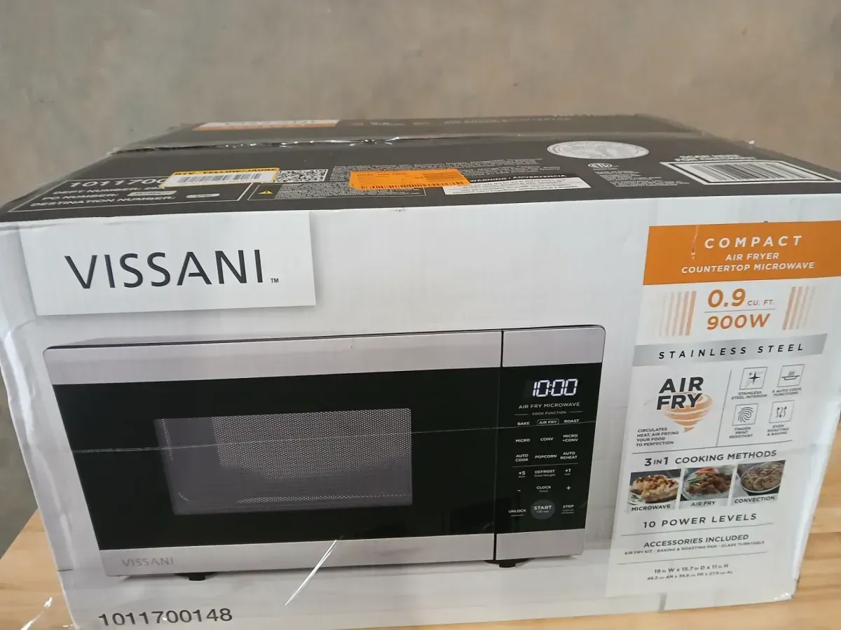 19 in. 0.9 cu. ft. 900-Watt Countertop Microwave Oven in Stainless Steel with Convection and Air Fry - image 3