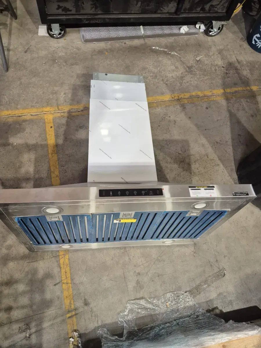 36 in. 400 CFM Convertible Quiet Island Range Hood Beverage in Stainless Steel w/ 4-LED Lights, Permanent Baffle Filters - image 6