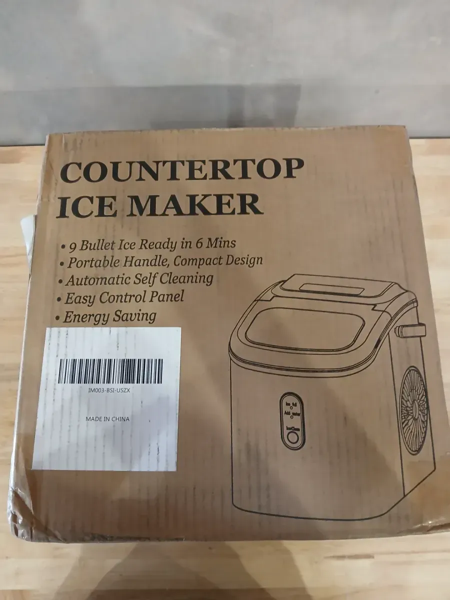 9 in. 26.5lb./24H Bullet Ice Countertop Portable Ice Maker in Silver 9 Cubes/6Mins Auto-Cleaning, with Basket and Scoop - image 2