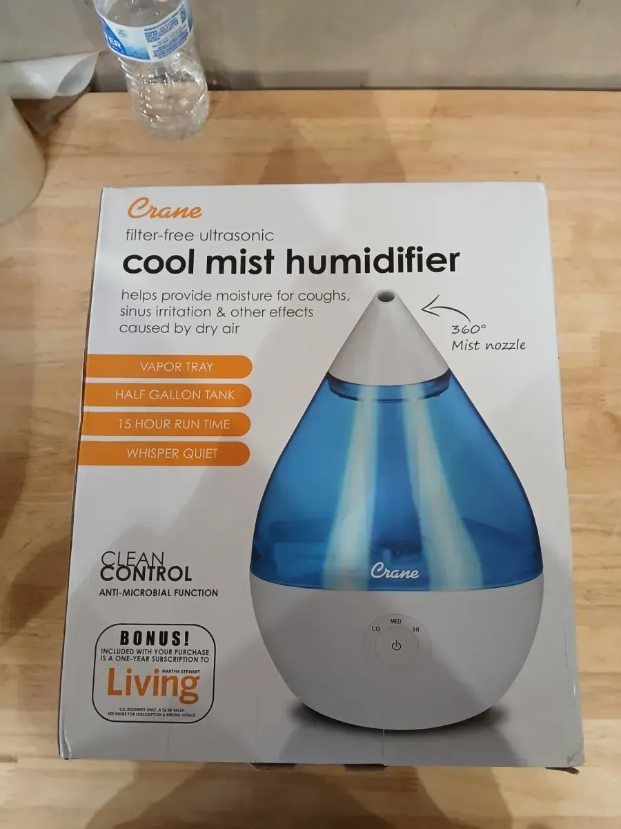 0.5 Gal. Droplet Ultrasonic Cool Mist Humidifier for Small to Medium Rooms up to 250 sq. ft. - Blue/White - image 3