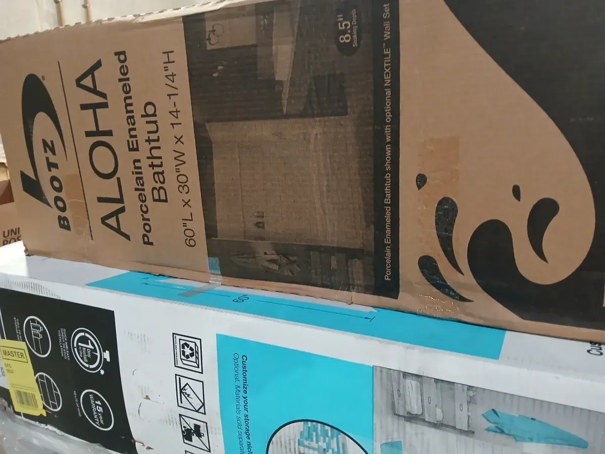 Bootz Aloha Porcelain Enameled Bathtub with Nextile 4-Piece Wall Surround Set - image 3