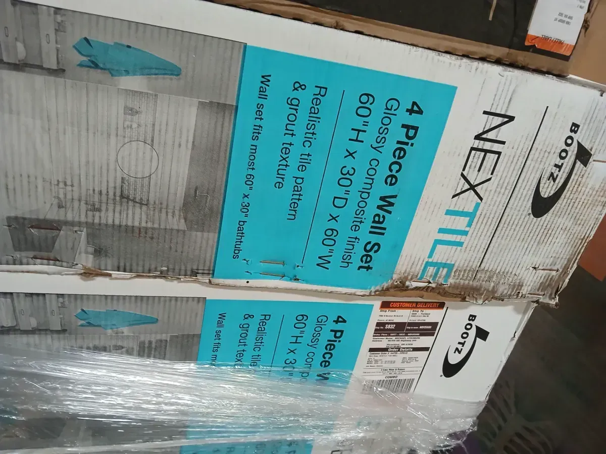 Bootz Aloha Porcelain Enameled Bathtub with Nextile 4-Piece Wall Surround Set - image 4