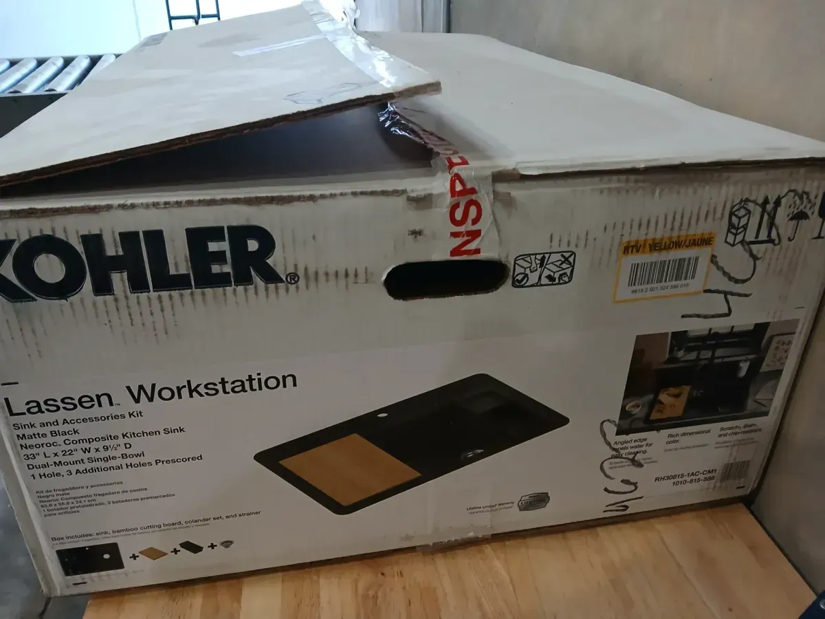 Lassen 33 in. Drop-in Single Bowl Granite Composite Kitchen Workstation Sink in Matte Black with Accessories - image 3