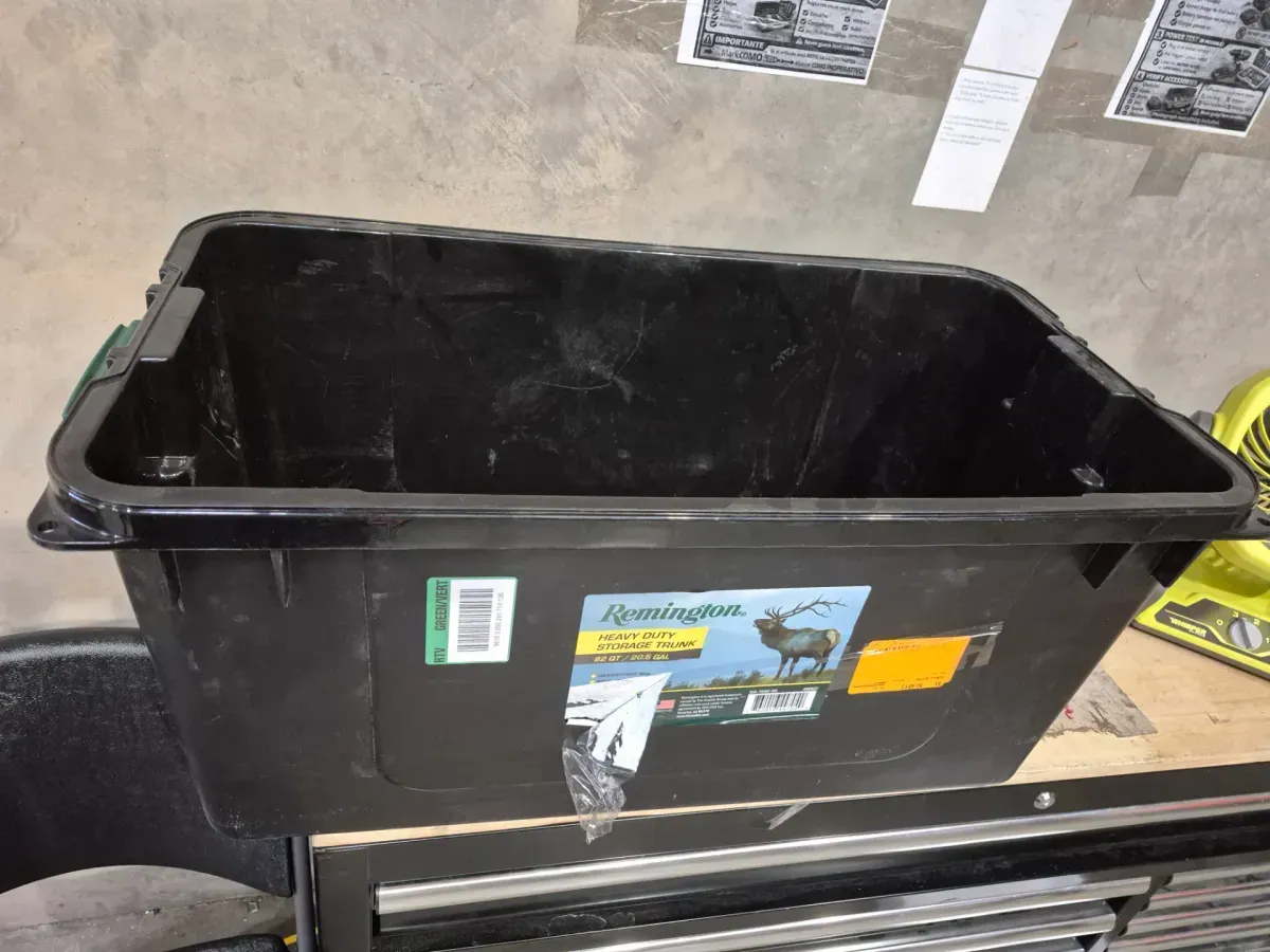 21 gal. Remington WeatherPro Store-It-All Storage Bin, Black - image 2