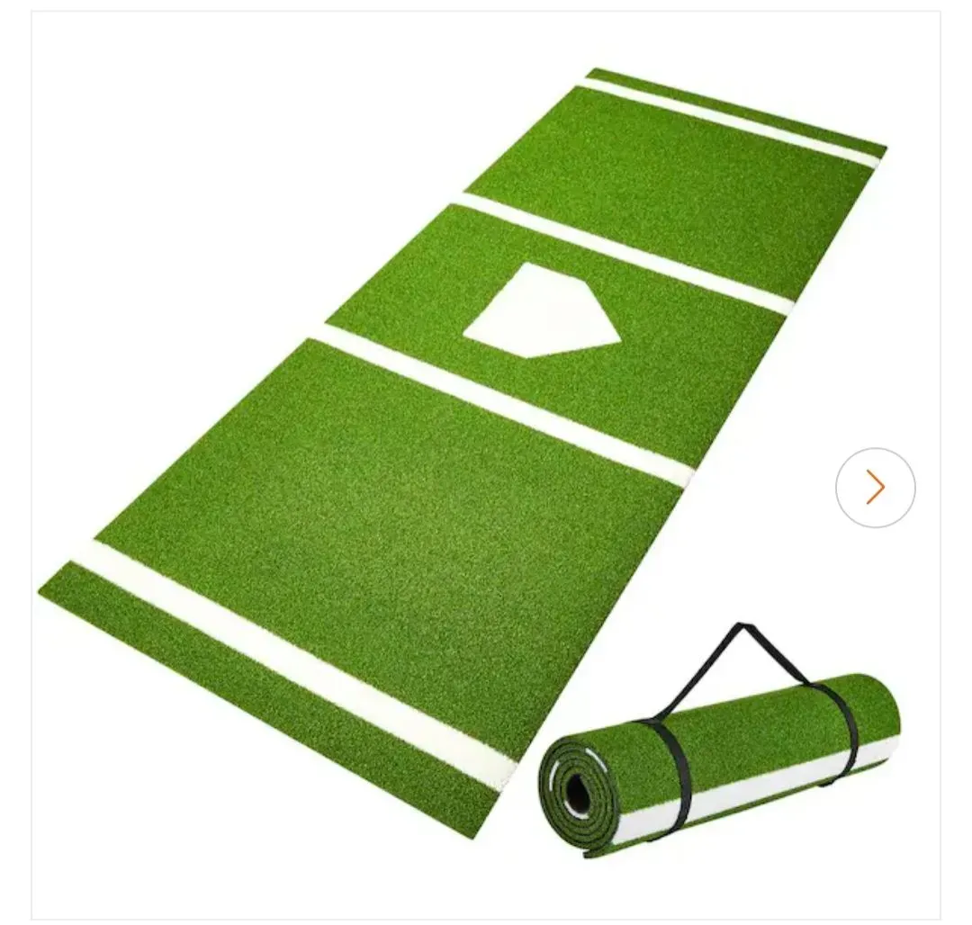 Baseball Softball Hitting Batting Mat 10 x 3.8 ft. Indoor/Outdoor Softball Mat Portable Practice Mat, Green - image 2