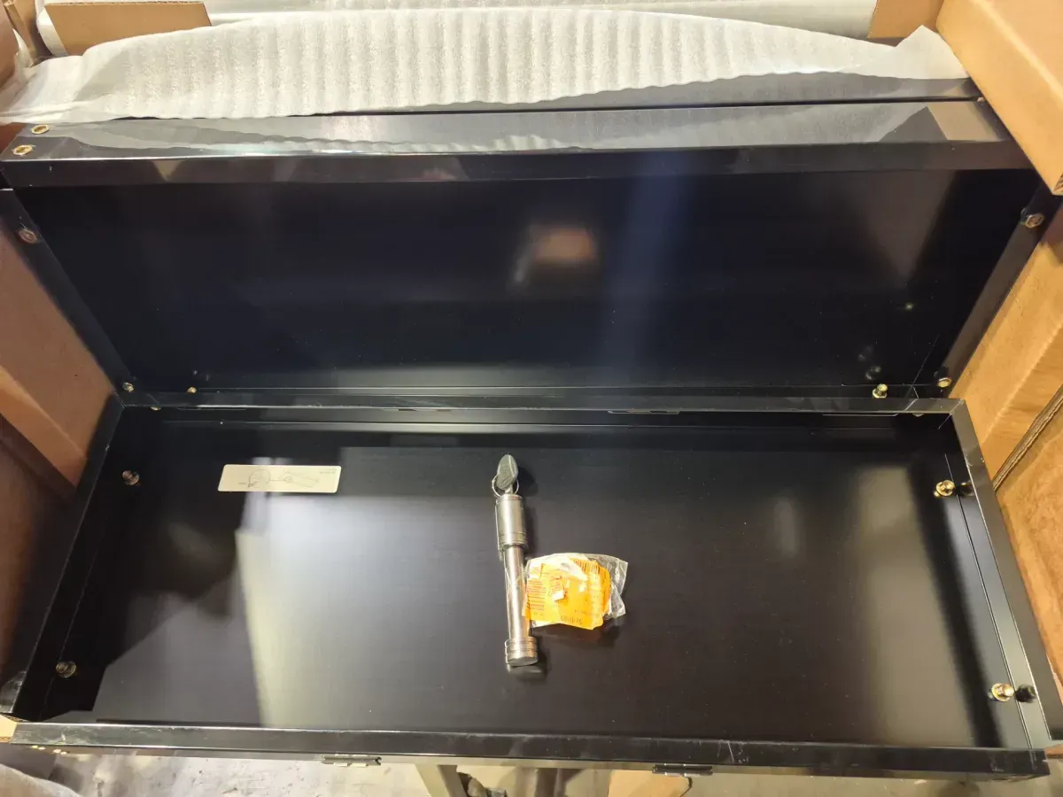 Husky Ready-to-Assemble 24-Gauge 1-Shelf Steel Wall Mounted Garage Cabinet in Black (28 in. W x 29.7 in. H x 12 in. D) - image 4