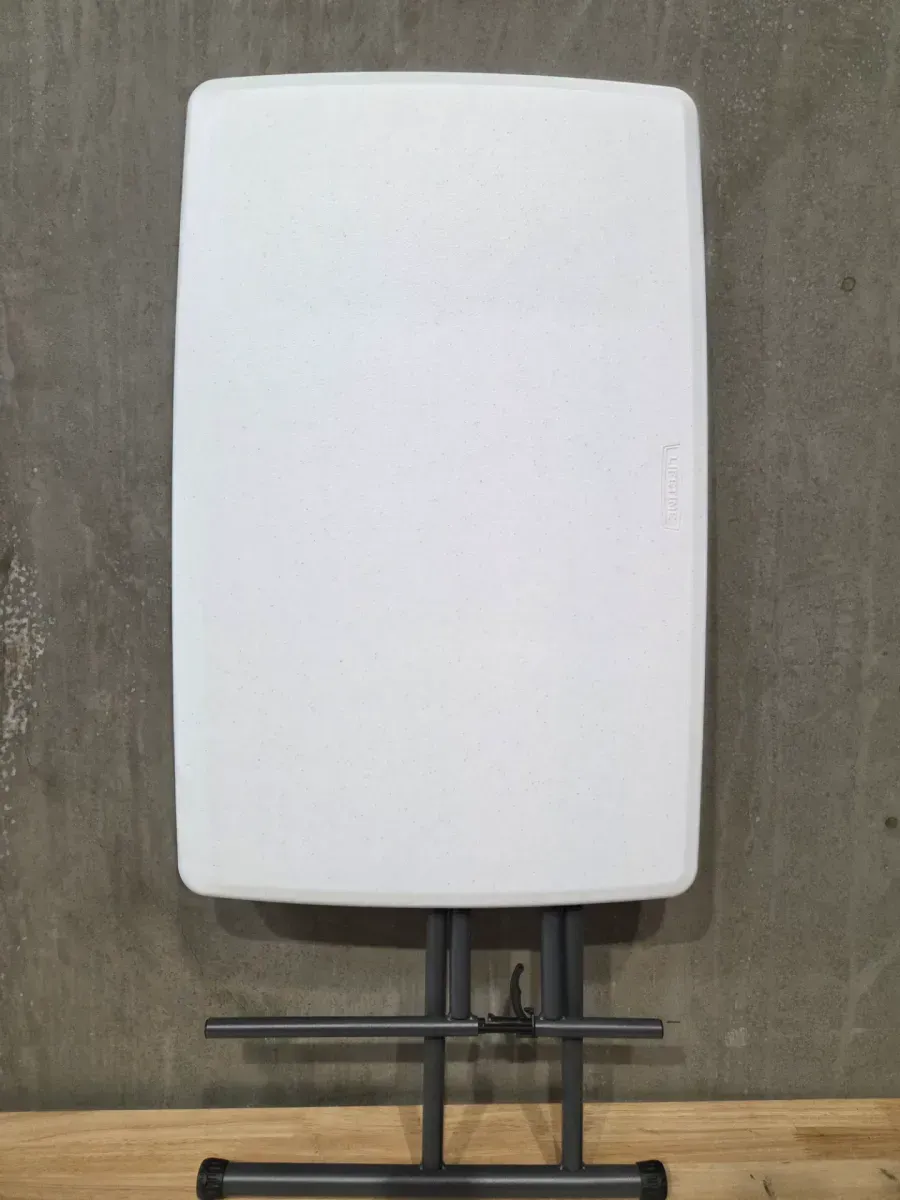 30 in. White Plastic Adjustable Height Folding Utility Table - image 3