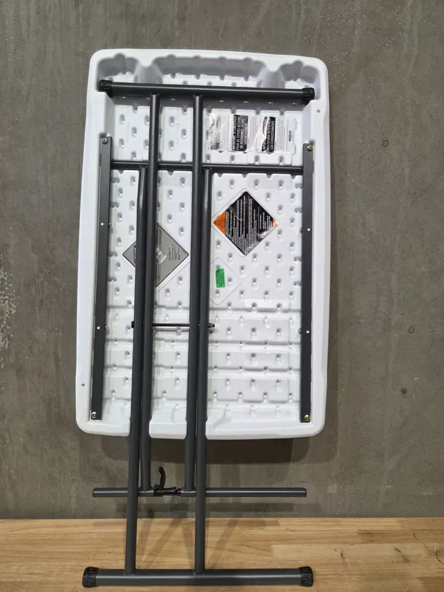 30 in. White Plastic Adjustable Height Folding Utility Table - image 4