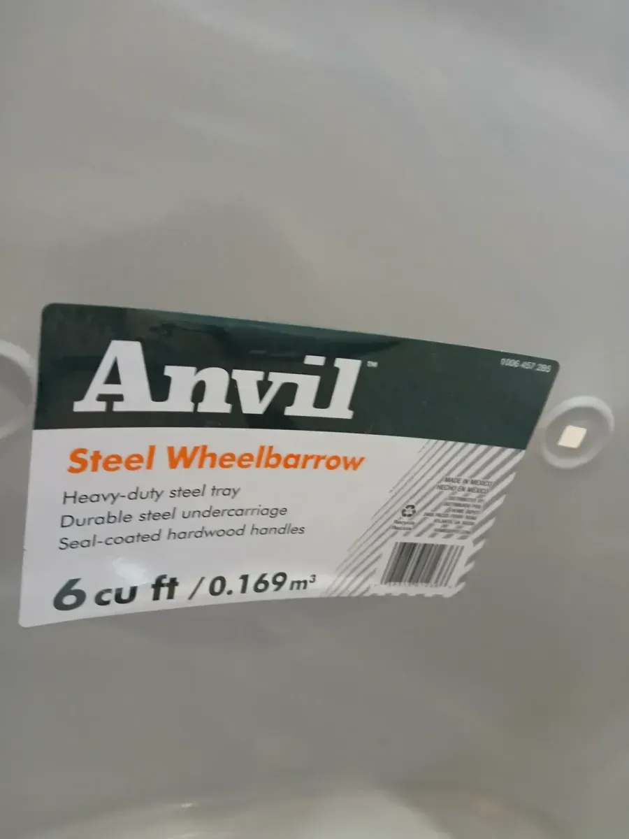 6 cu. ft. Steel Wheelbarrow, 47 in. Bow Rake, Transfer Shovel, Digging Shovel and 24 in. Poly Leaf Rake Combo - image 2