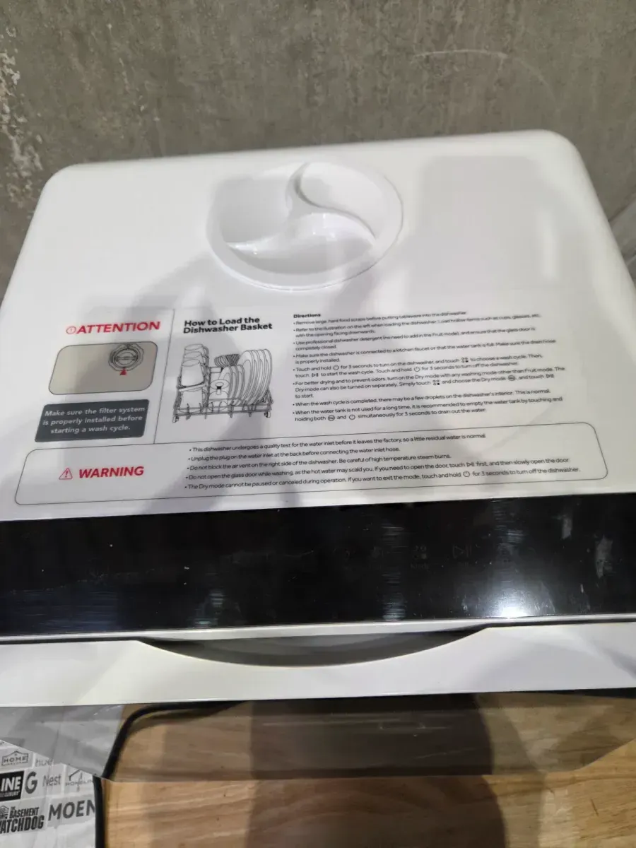 16.5 in. LED Touch Control Countertop Dishwasher in White with 3-Cycles 40 dBA, Portable, 6-Modes - image 4