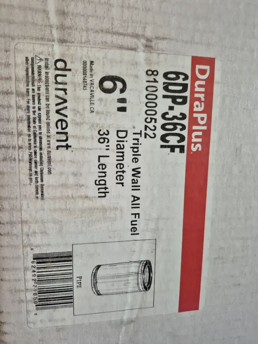 DuraVent DuraPlus All-Fuel Chimney  6in. X 36in. Diameter Chimney Pipe - image 2