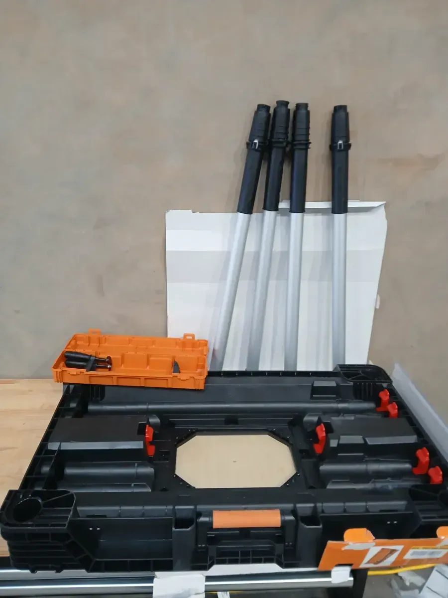 22 in. W x 34.6 in. D Portable Work Table with Plastic Top and Wood Router Plate - image 5