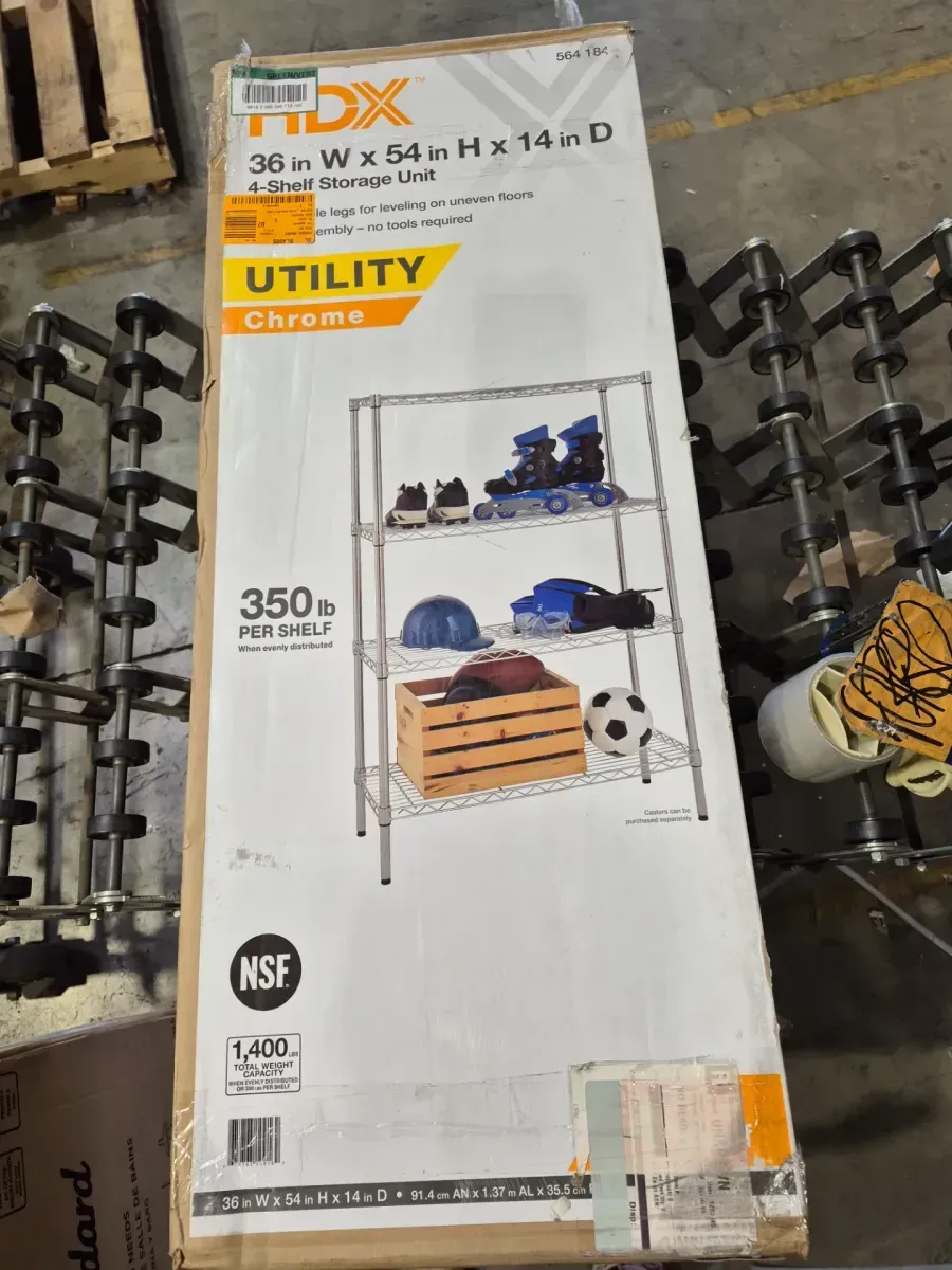 4-Tier Steel Wire Shelving Unit in Chrome (36 in. W x 54 in. H x 14 in. D) - image 2