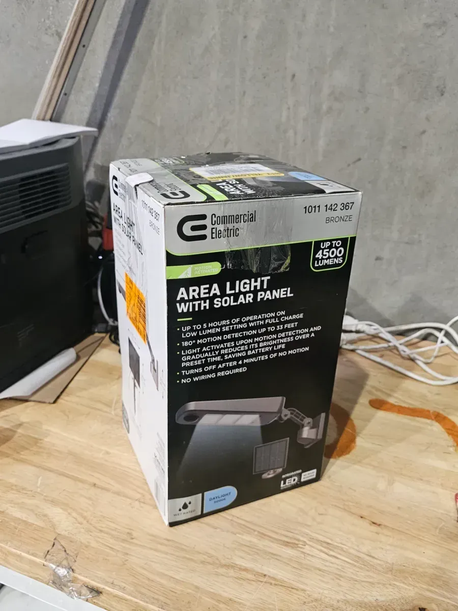 Solar Powered 4500 Lumens Bronze Motion Activated Dusk to Dawn Security Integrated LED Outdoor Wall Area Floodlight - image 4