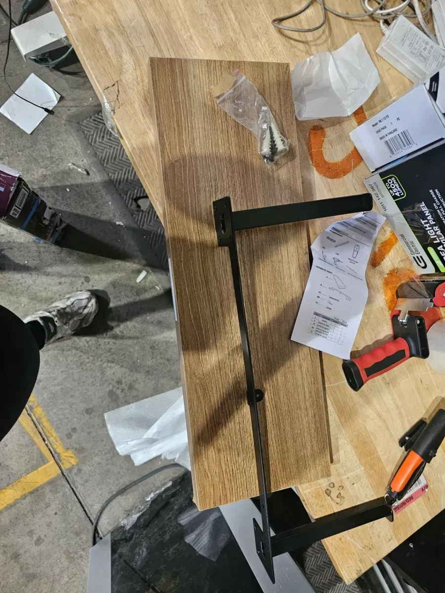 Classic Farmhouse 23.625 in. W x 8.25 in. D Elm Finish MDF Quick Mount Bracket Decorative Wall Shelf - image 2