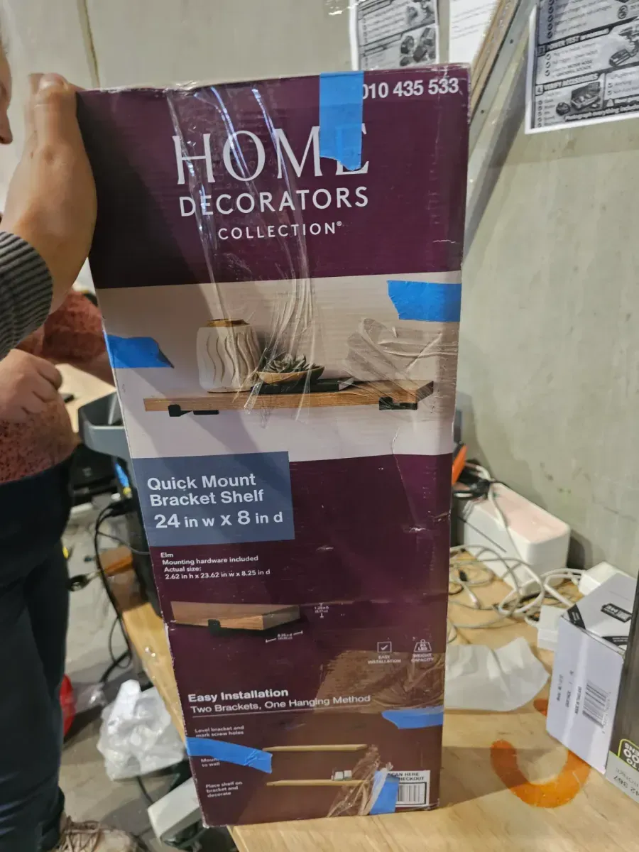 Classic Farmhouse 23.625 in. W x 8.25 in. D Elm Finish MDF Quick Mount Bracket Decorative Wall Shelf - image 5