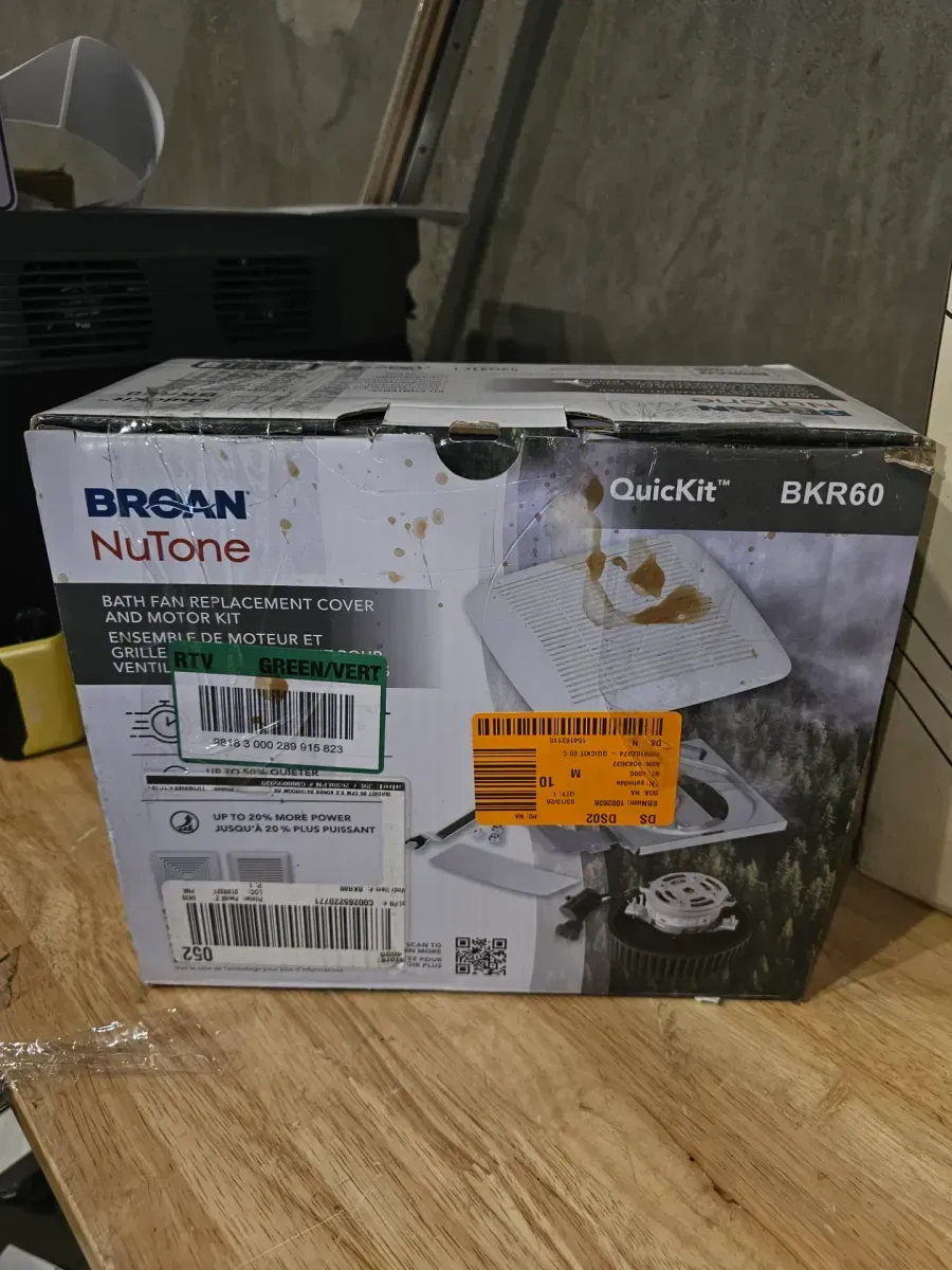 Broan-NuTone QuicKit 60 CFM 3.0 Sones Bathroom Replacement Motor and Grille/Cover - image 6
