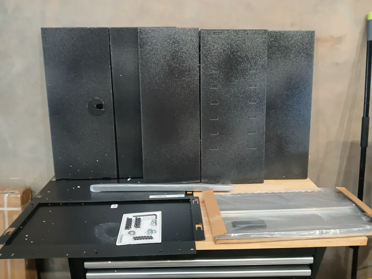 Steel 1-Shelf Wall Mounted Garage Cabinet in Silver Tread (28 in W x 28 in H x 12 in D) - image 4