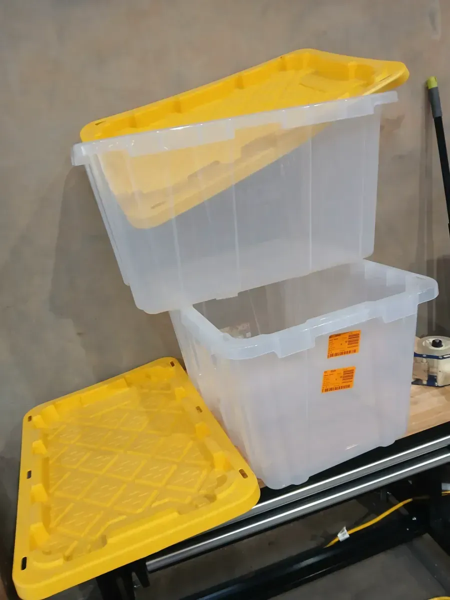 ***pack of 4*** HDX 27 Gal. Tough Storage Tote in Clear with Yellow Lid - image 2