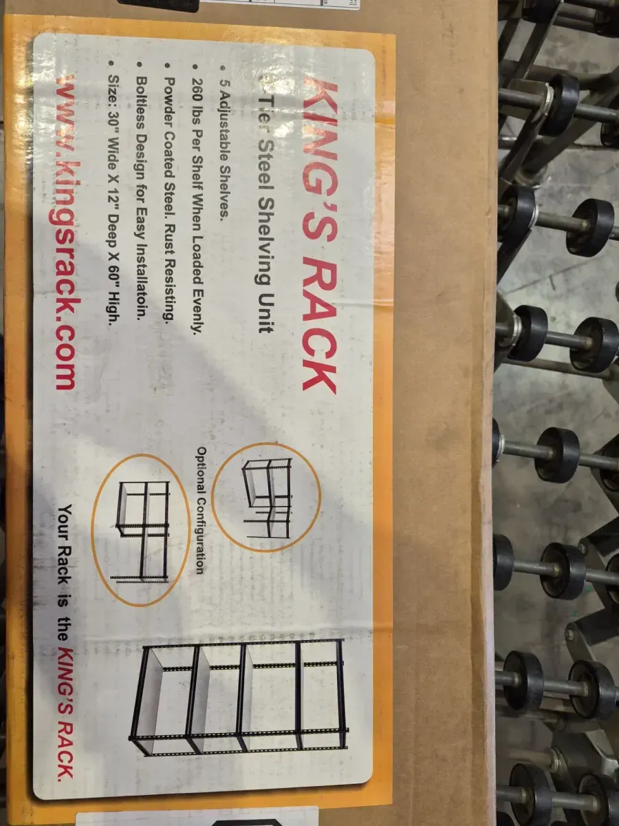 5-Tier Adjustable Storage Shelving Unit with White Metal Frame - image 2