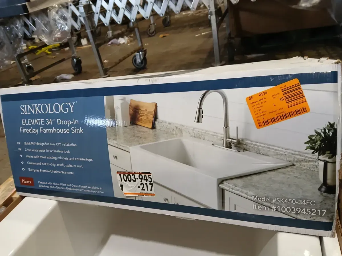 Josephine 34 in. 3-Hole Quick-Fit Farmhouse Apron Front Drop-in Single Bowl Crisp White Fireclay Kitchen Sink - image 3