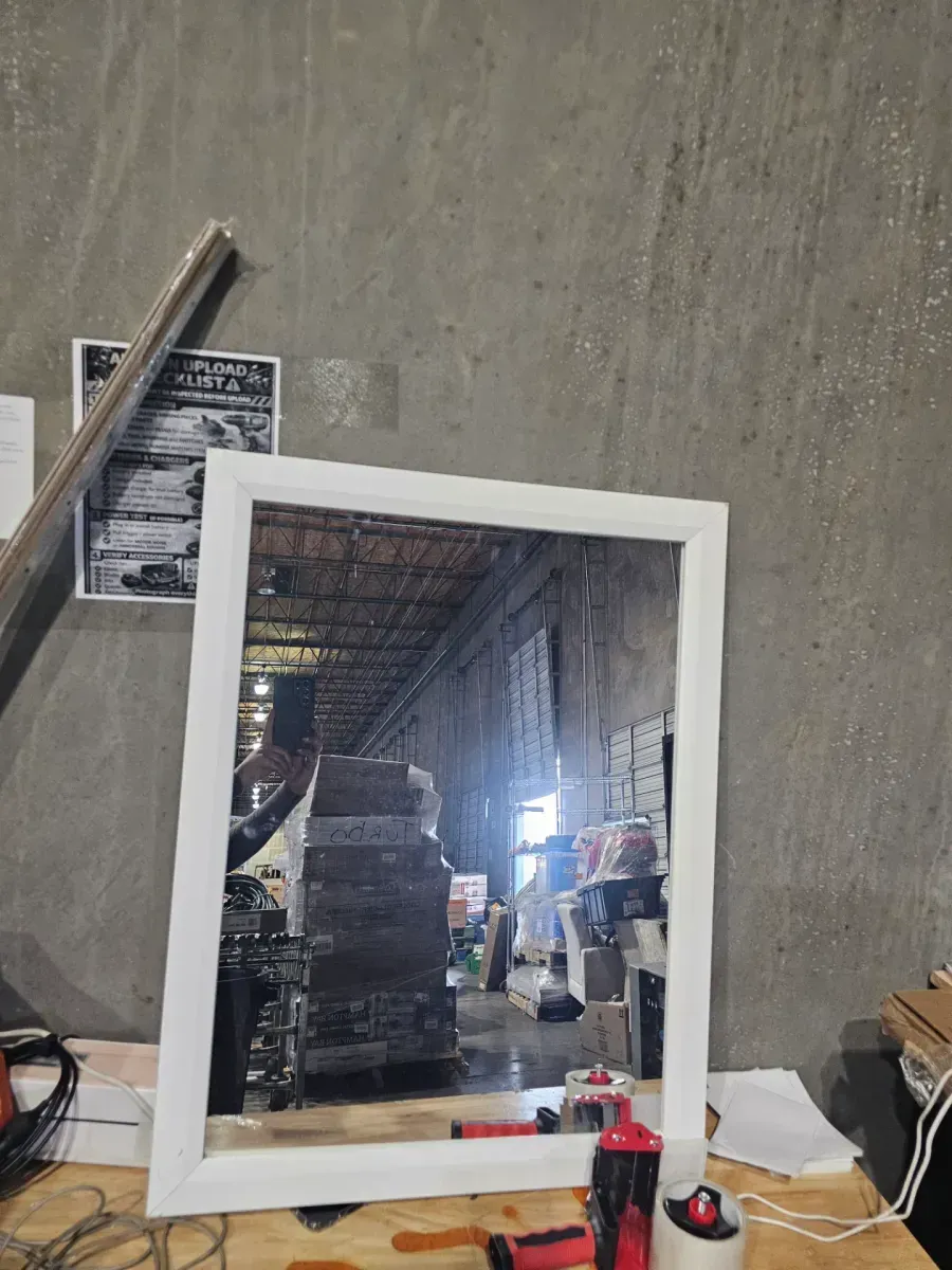 Shaila 24 in. W x 31 in. H Rectangular Framed Vertical/Horizontal Mounted Wall Bathroom Vanity Mirror in White - image 2