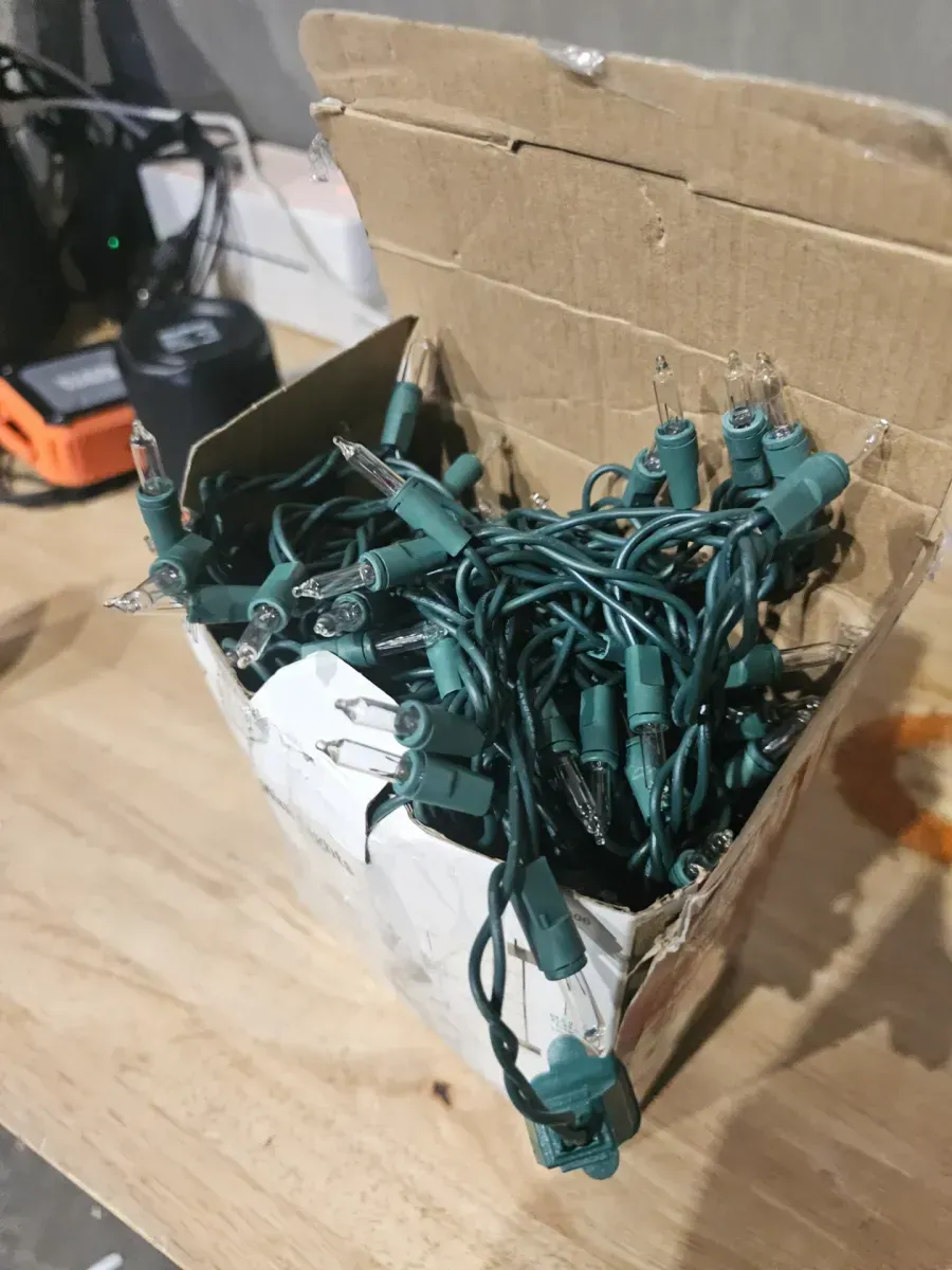 Clear Mini Icicle Christmas Lights with White Wire - image 2