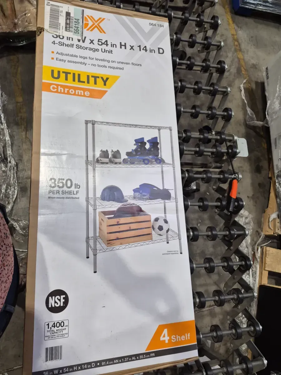 4-Tier Steel Wire Shelving Unit in Chrome (36 in. W x 54 in. H x 14 in. D) - image 2