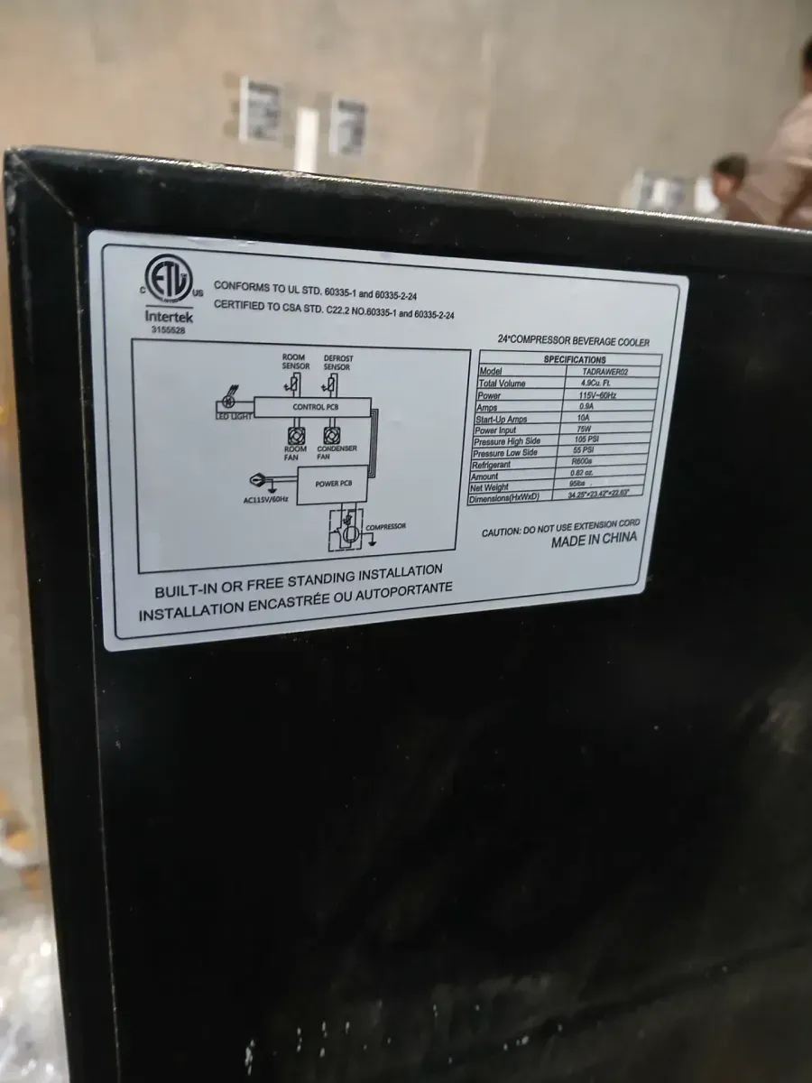 24 in. 4.9 cu. ft. Built-In/Freestanding Outdoor Beverage Center in Stainless Steel with Dual Drawer - image 6