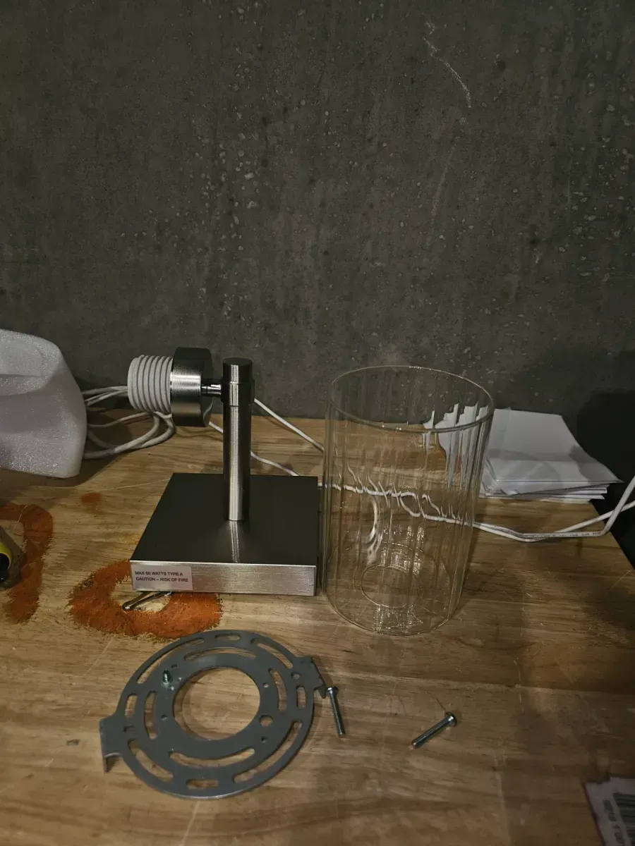 5 in. 1-Light Brushed Nickel Wall Sconce with Clear Ribbed Glass Shade - image 2