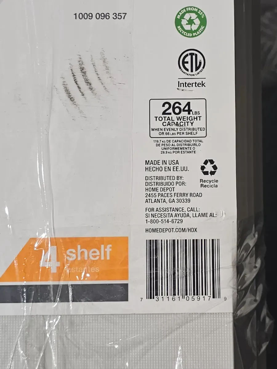 4-Tier Easy Assembly Multi-purpose Plastic Garage Storage Shelving Unit in Gray (28 in. W x 52 in. H x 15 in. D) - image 5