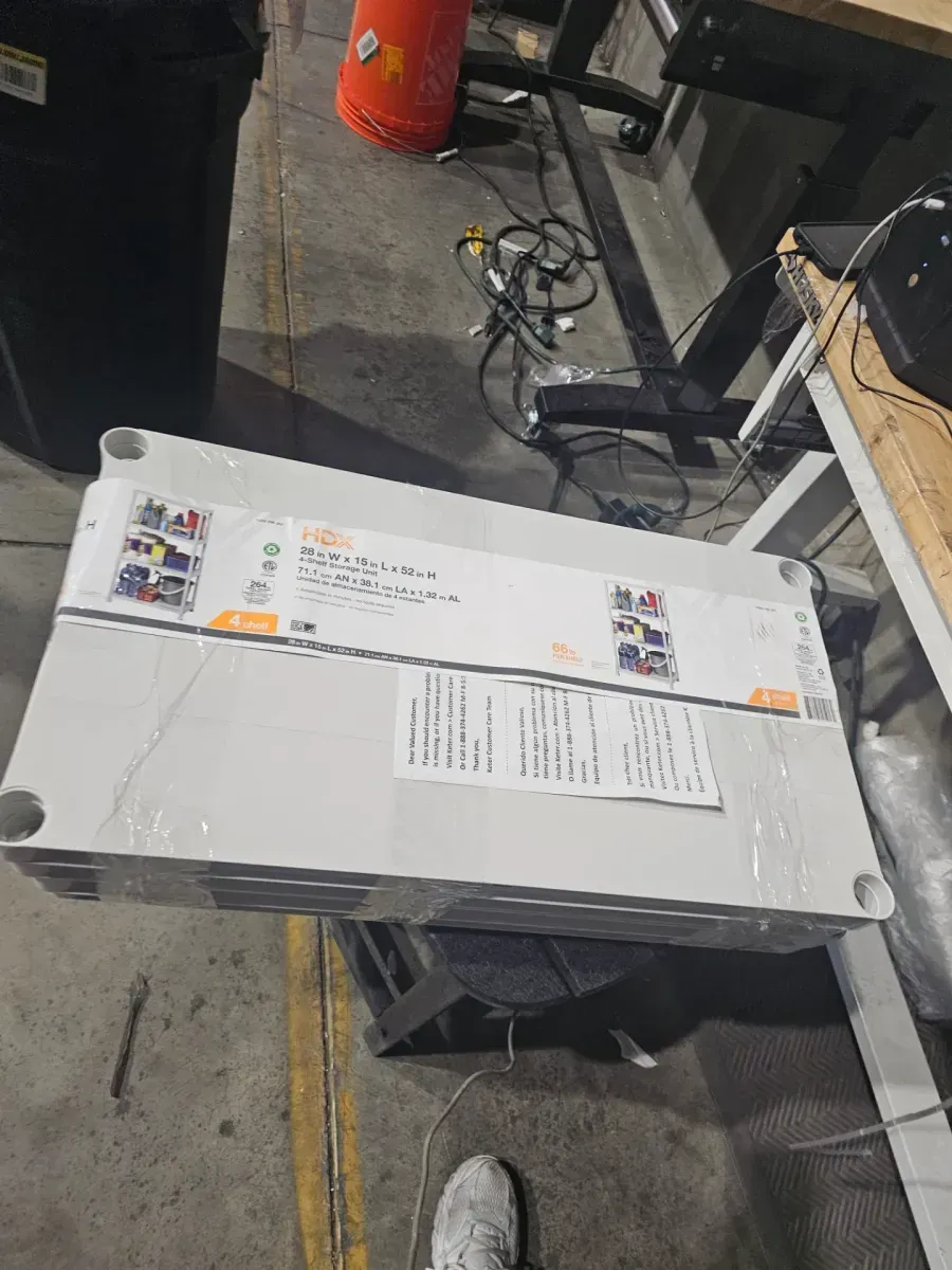 4-Tier Easy Assembly Multi-purpose Plastic Garage Storage Shelving Unit in Gray (28 in. W x 52 in. H x 15 in. D) - image 6