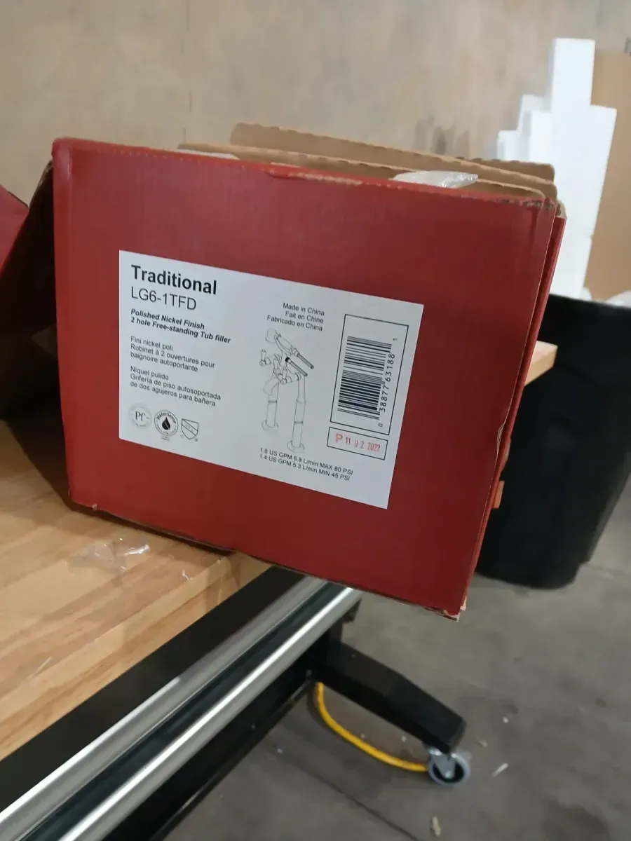 Traditional 3-Handle Freestanding Tub Faucet Trim Kit 36 in. with Hand Shower in. Polished Nickel - image 2