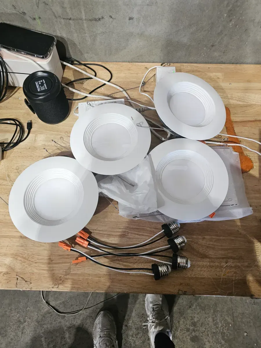 LT 5/6 in. Integrated LED Recessed Light Trim Retrofit Module with Baffle Trim 5CCT 750lm (4-Pack) - image 2