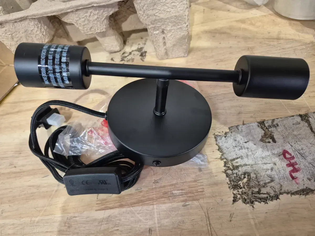 Hampton Bay 10 in. 2-Light Matte Black Plug-In or Hardwire Wall Sconce for Bathroom - image 4