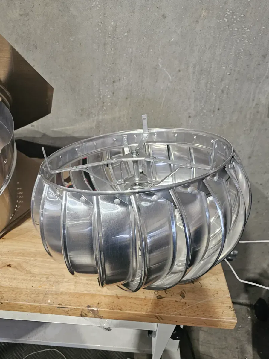 LOMANCO 14 in. Mill Finish Aluminum Internally Braced Whirlybird Wind Turbine - image 2