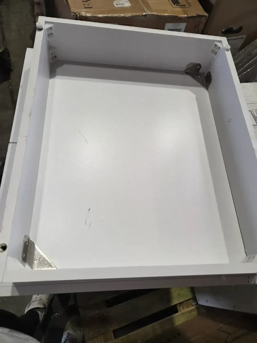 24 in. Drop-In Stainless Steel Laundry Sink with Assembled Cabinet in White with Faucet - image 2