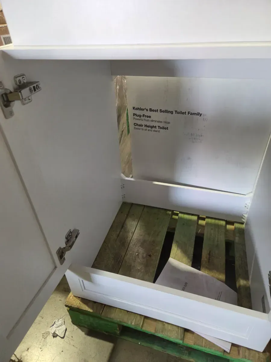 24 in. Drop-In Stainless Steel Laundry Sink with Assembled Cabinet in White with Faucet - image 4