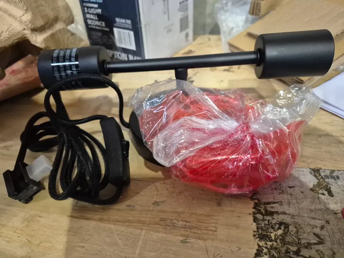 Hampton Bay 10 in. 2-Light Matte Black Plug-In or Hardwire Wall Sconce for Bathroom - image 5