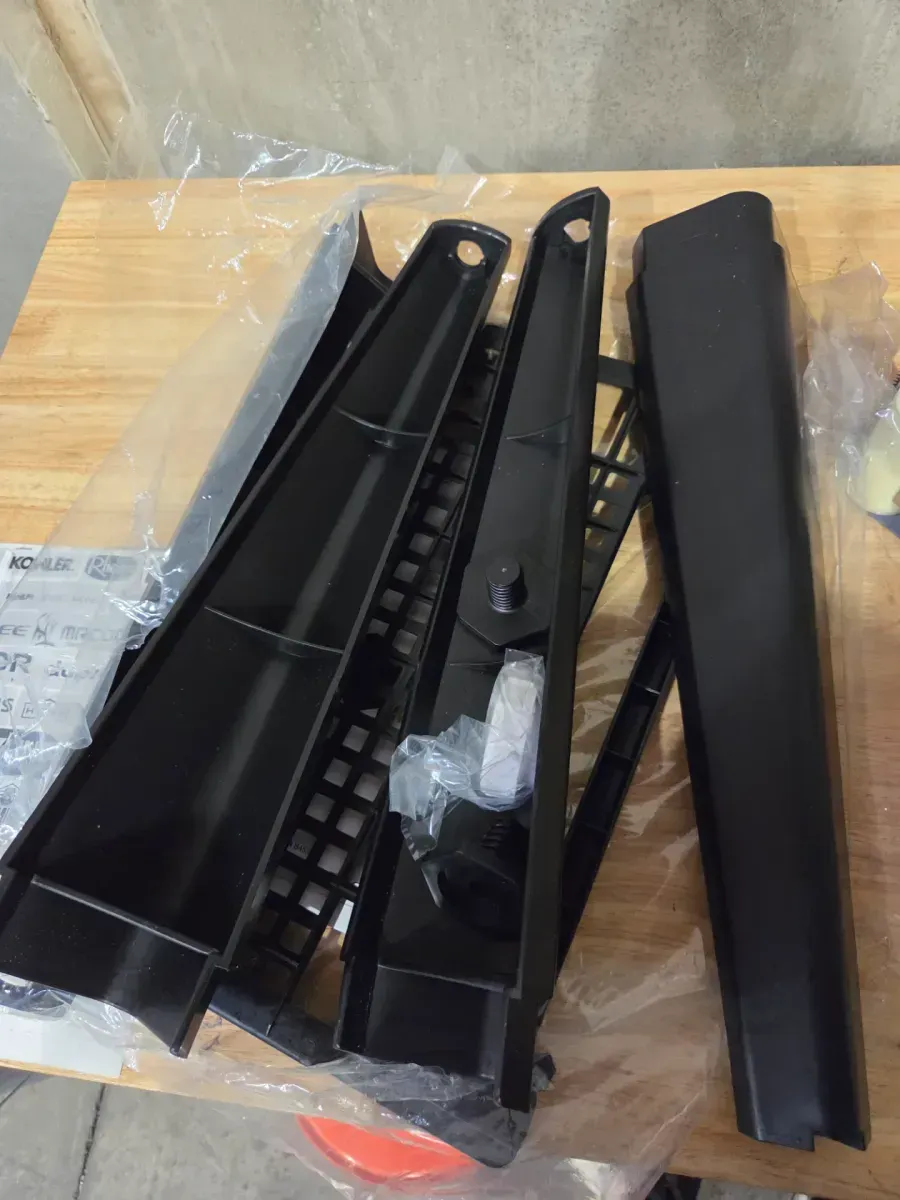 32 in. x 22 in. Black Freestanding Utility/Laundry Sink with 2-Handle Pullout Faucet and Installation Kit - image 2